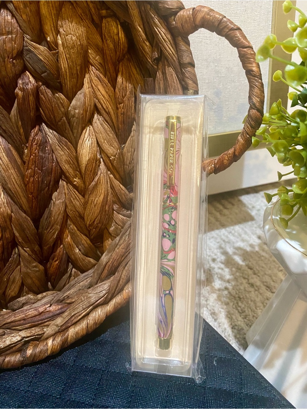 Rifle Paper Co. Floral Pattern Ballpoint Pen in Pink, Green, Gold